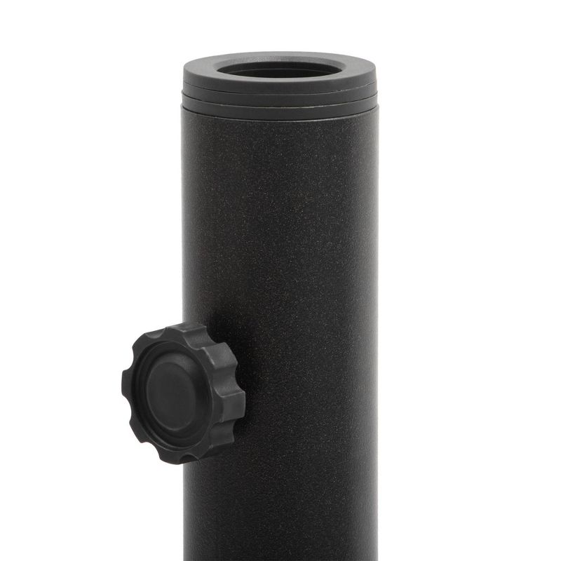 62.61lbs Outdoor Concrete/Cement Filled Pentagonal Umbrella Base for Market Umbrella with 2 Wheels and 2 Locks Black - Crestlive Products