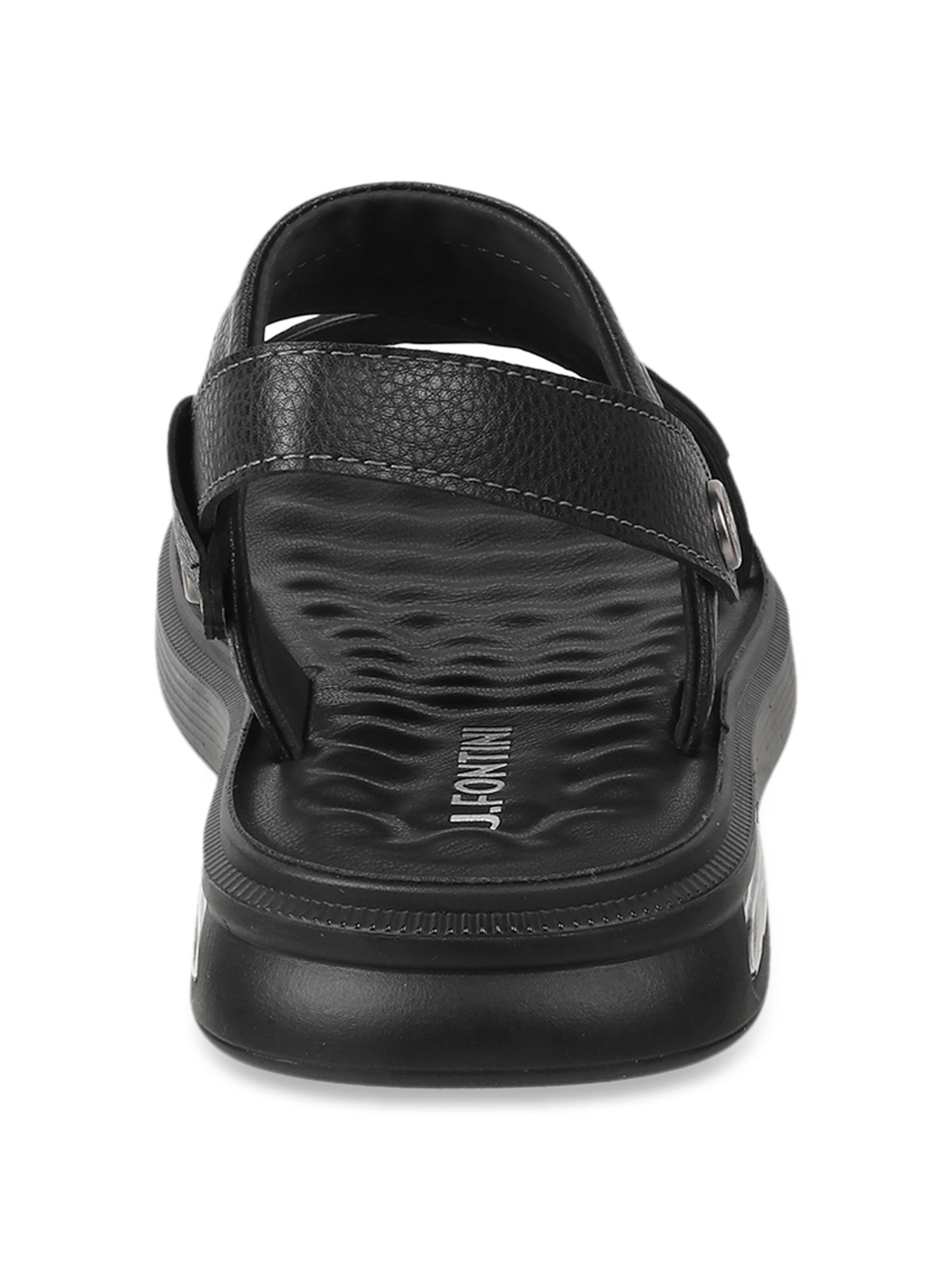 J. Fontini by Mochi Men's Black Back Strap Sandals