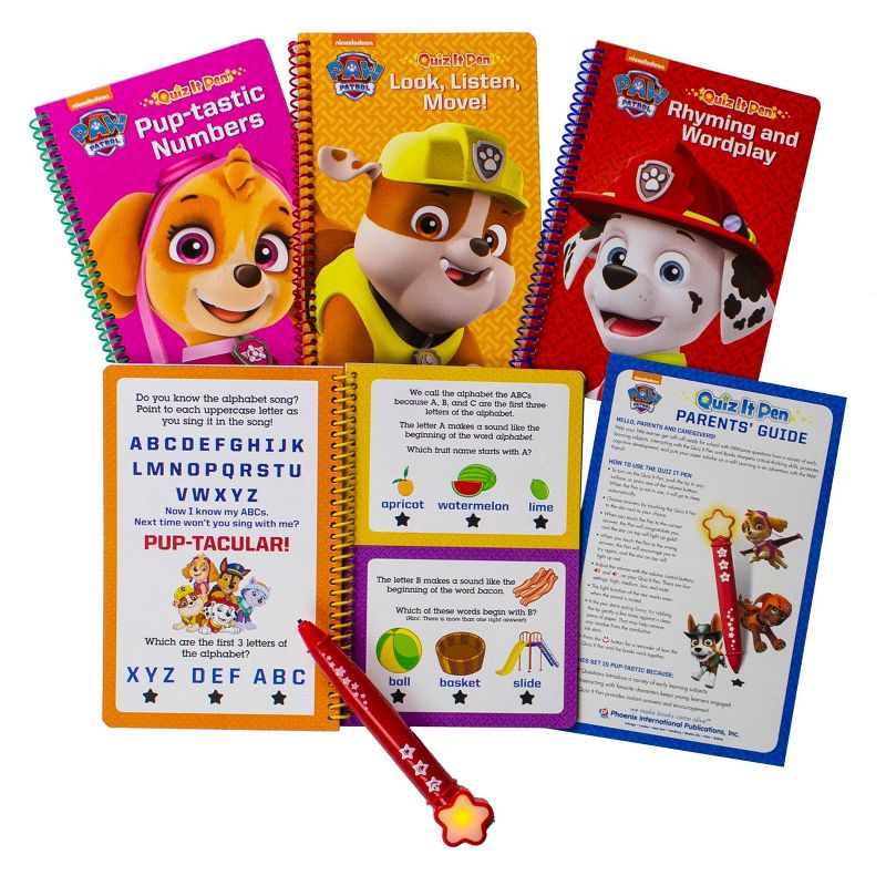Pi Kids PAW Patrol Deluxe Quiz It Pen with 4 Books and Bonus Stickers