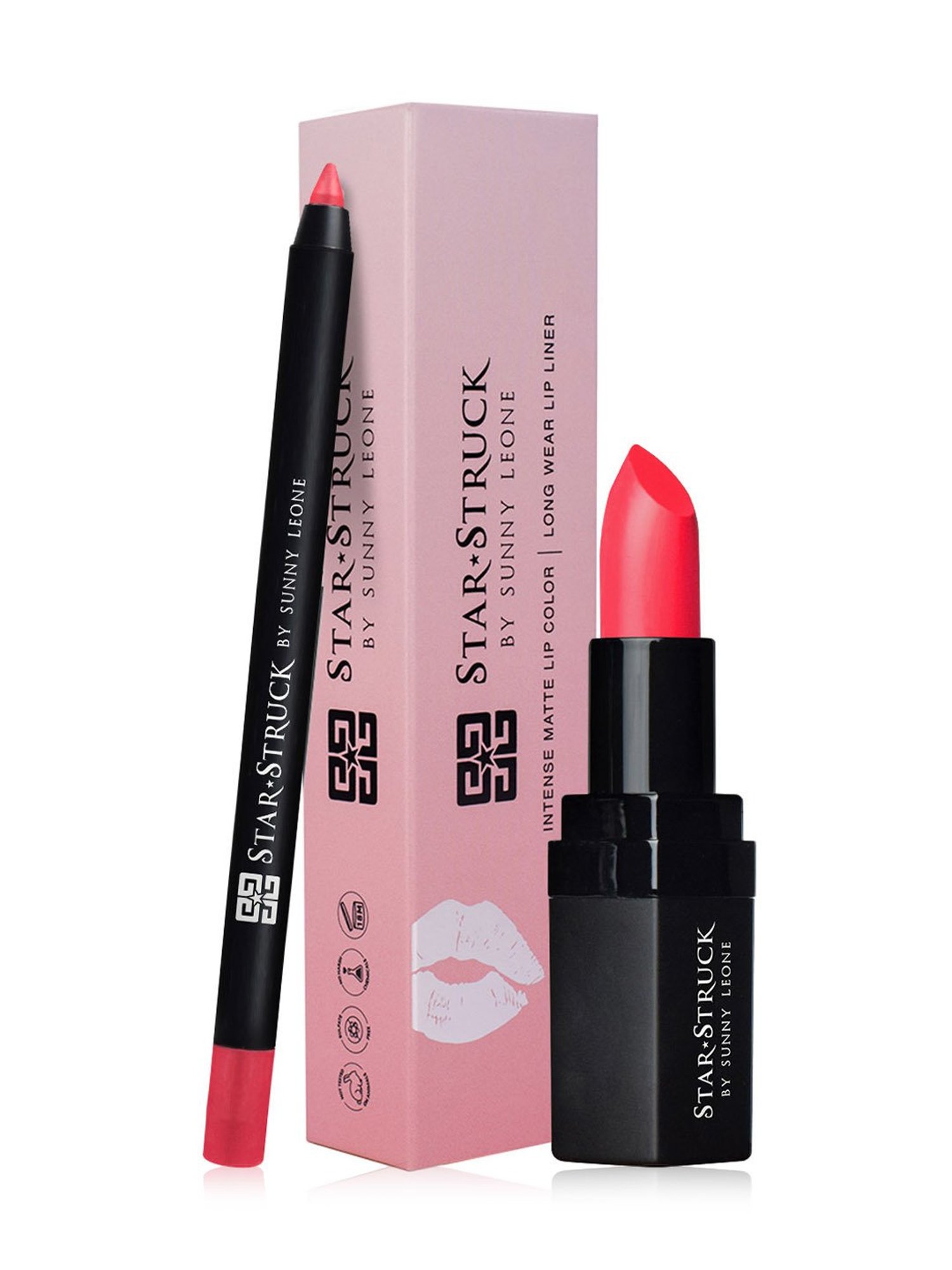 StarStruck By Sunny Leone Intense Matte Lip Color & Lip Liner Wild Cherry