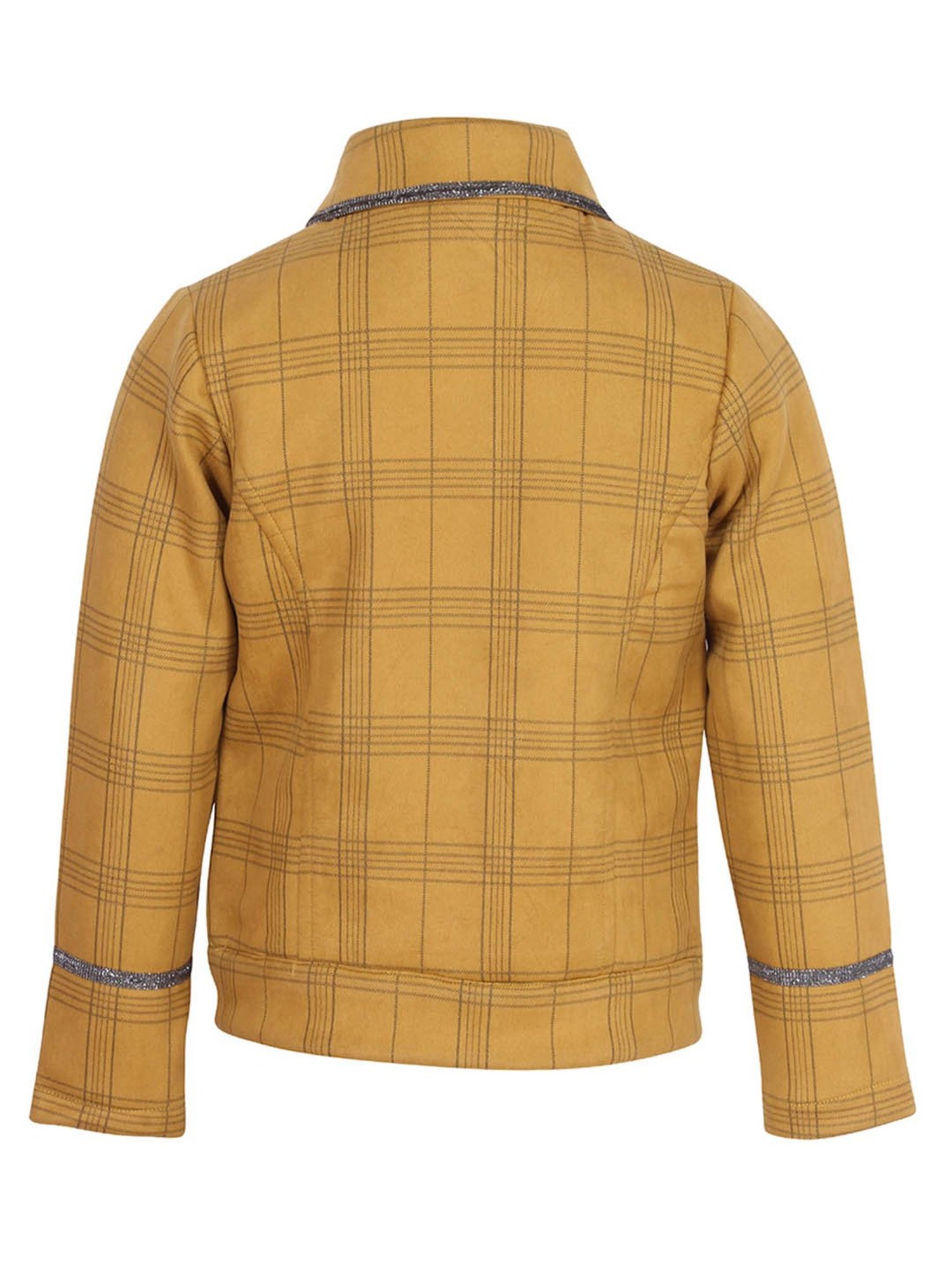 Cutecumber Kids Mustard Checks Coat