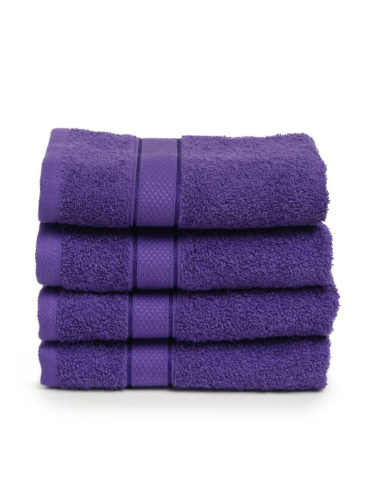 Creeva Violet 525 GSM Cotton Hand Towel Set of 4