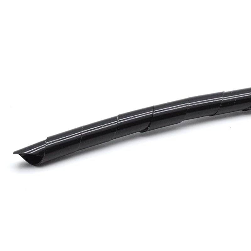 10M328ft Cable Organizer Coiled Tube Sleeve Spiral Wire Organizer Holder Cord Management for PC and TV Black