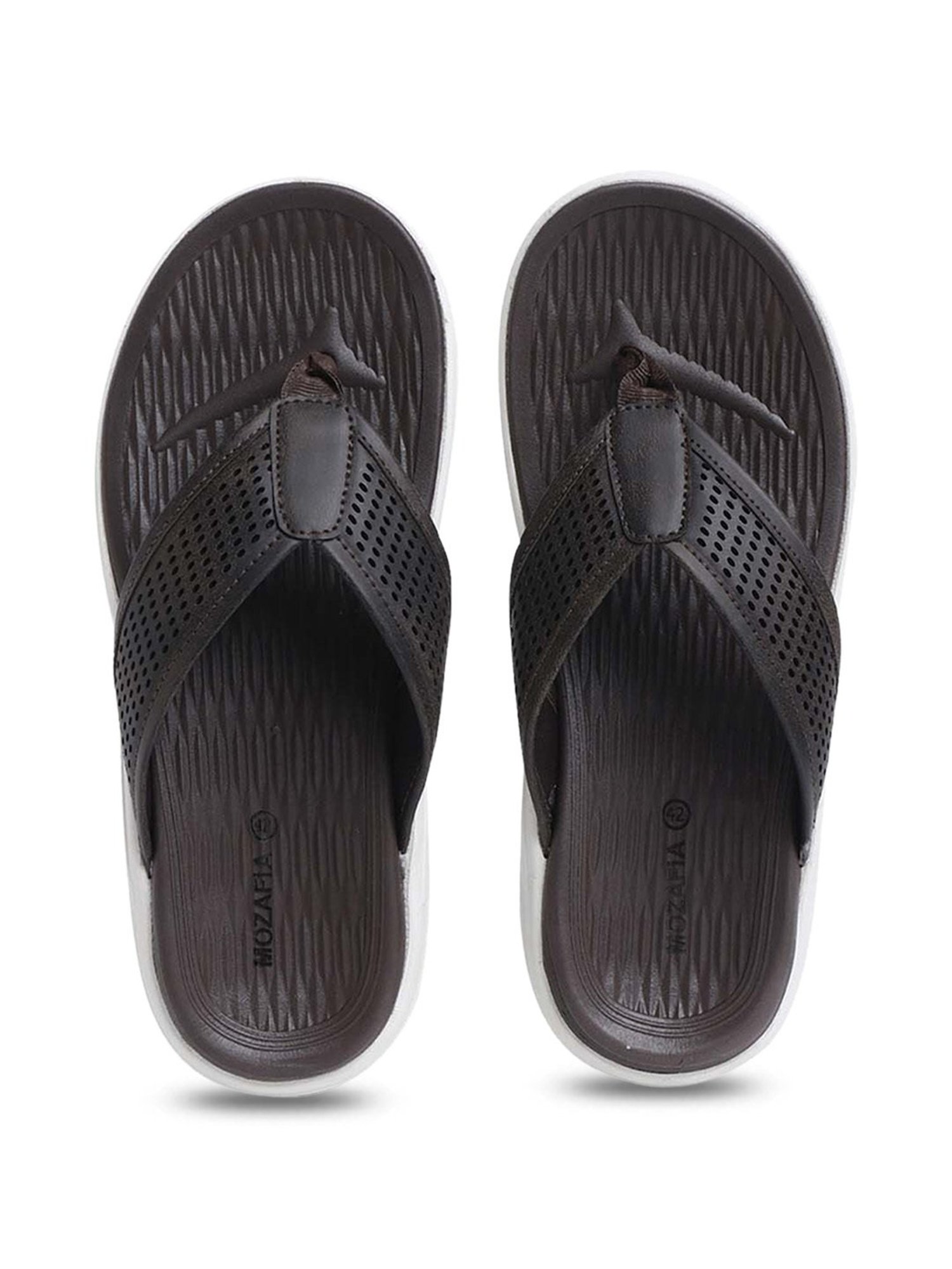 Mozafia Men's Brown Flip Flops