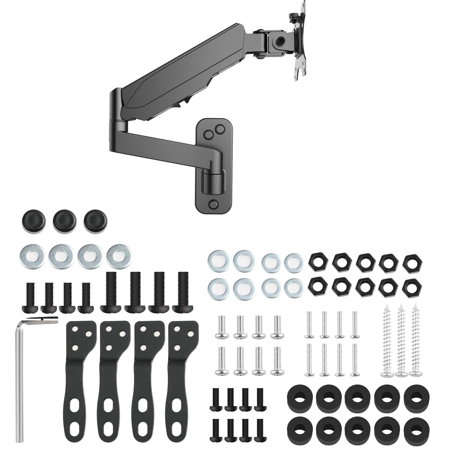 HUANUO Single Monitor Wall Mount-black with VESA Extension Kit for 17 to 32 Inch LCD Computer Screens