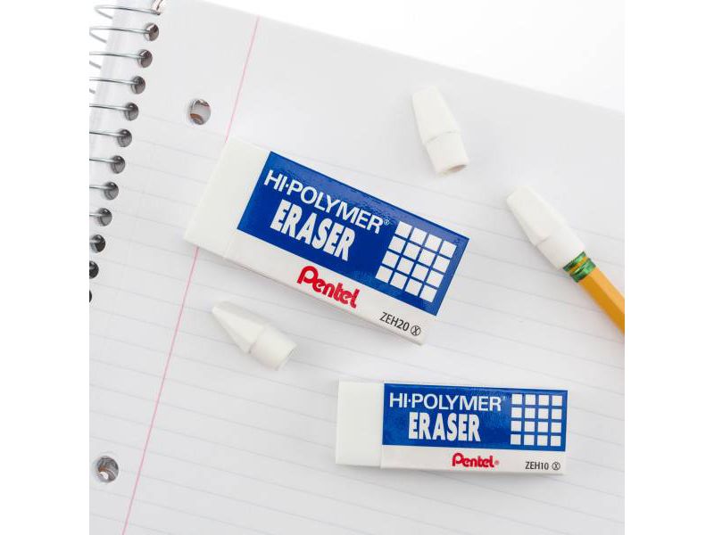 Pentel 6pk Erasers and Caps White