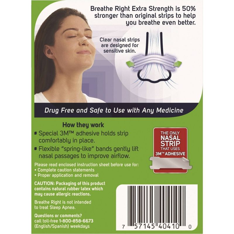 Breathe Right Extra Clear for Sensitive Skin Nasal Strips - 44ct