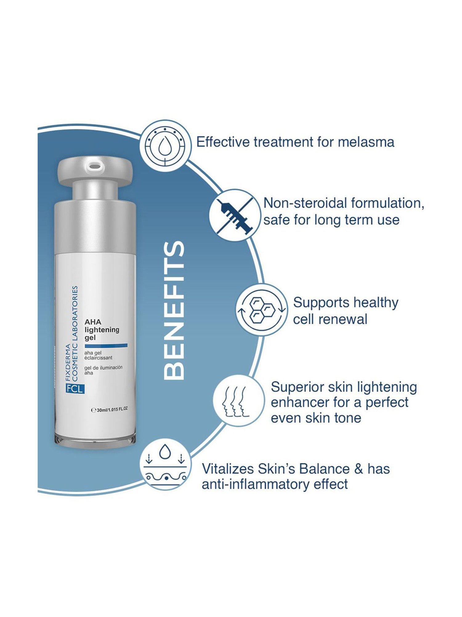 FCL Aha Lightening Gel For Skin Lightening, Evens Skin Tone, Hyperpigmentation - 30 ml