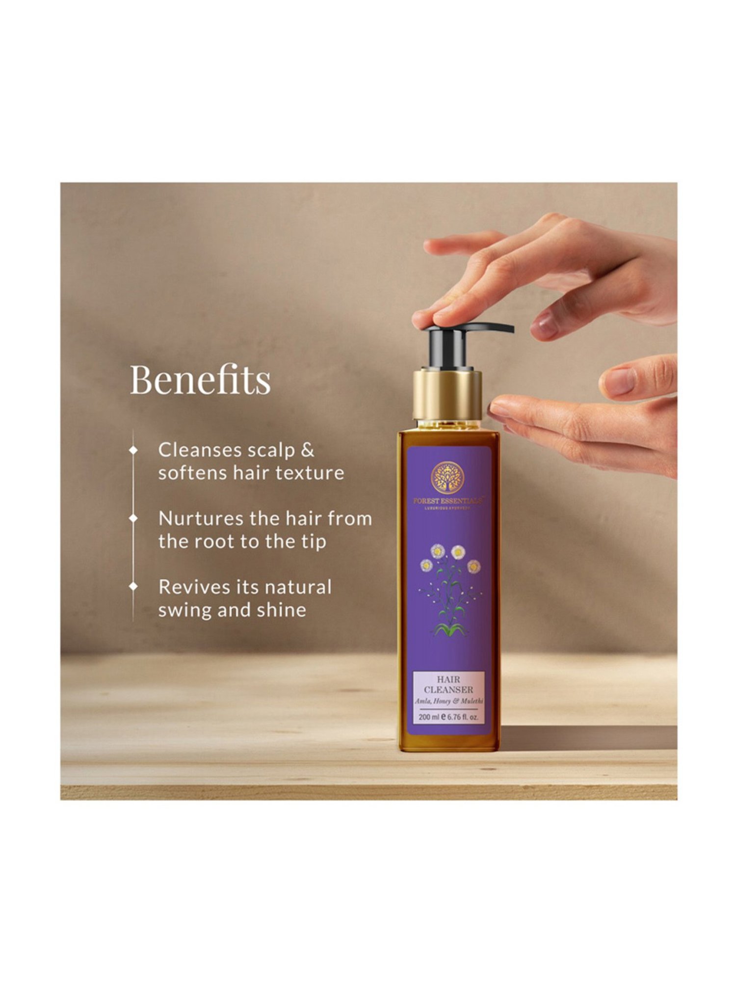 Forest Essentials Amla Honey & Mulethi Ayurvedic Hair Cleanser Shampoo for Dry Hair - 200 ml