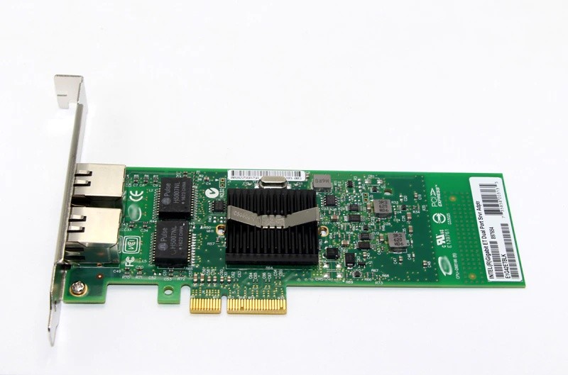 Gigabit Ext 2 Port PCI-E x4 Ethernet Adapter Server Card Chipset for 82576