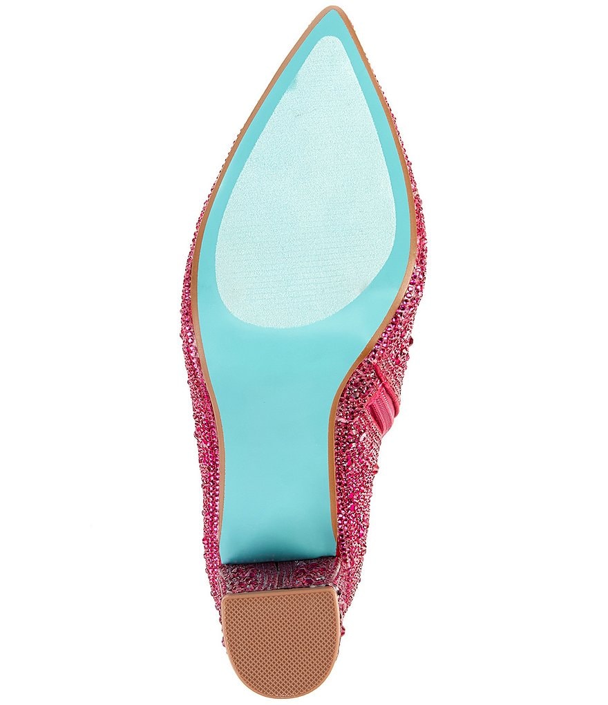 Blue by Betsey Johnson Cady Rhinestone Embellished Block Heel Booties