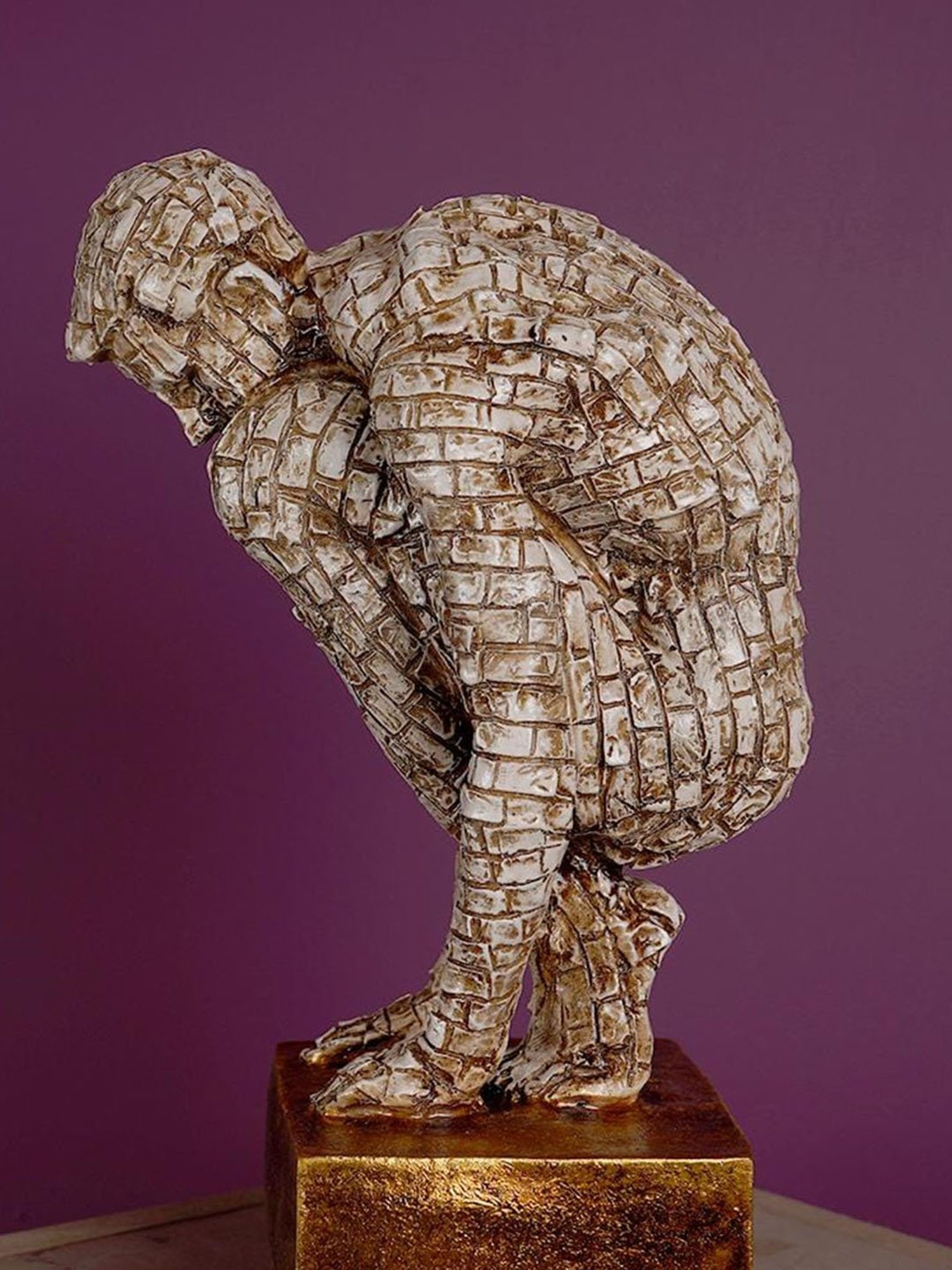 The Artment White Polyresin Surreal Bricked Man Table Accent