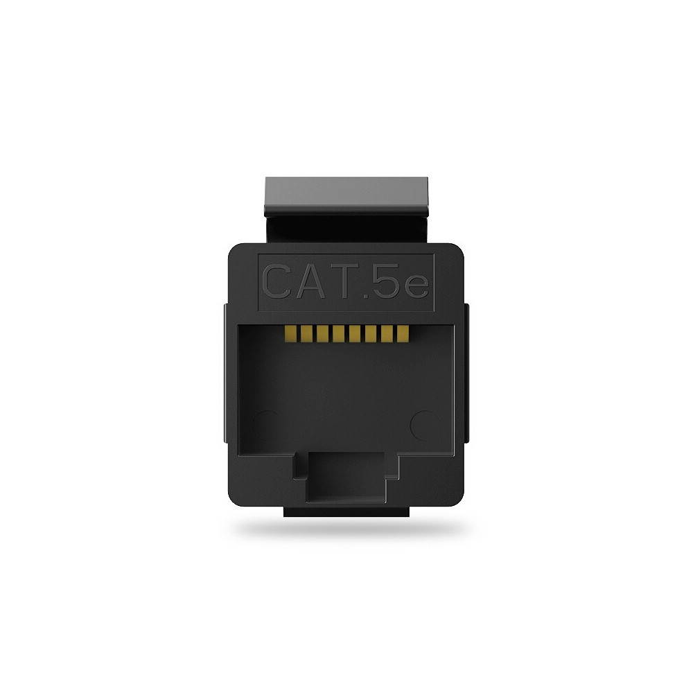 VENTION CAT5 Network Cable Coupler RJ45 Coupler Cat5e LAN Connector Gold-plated Ethernet Modular (Black)