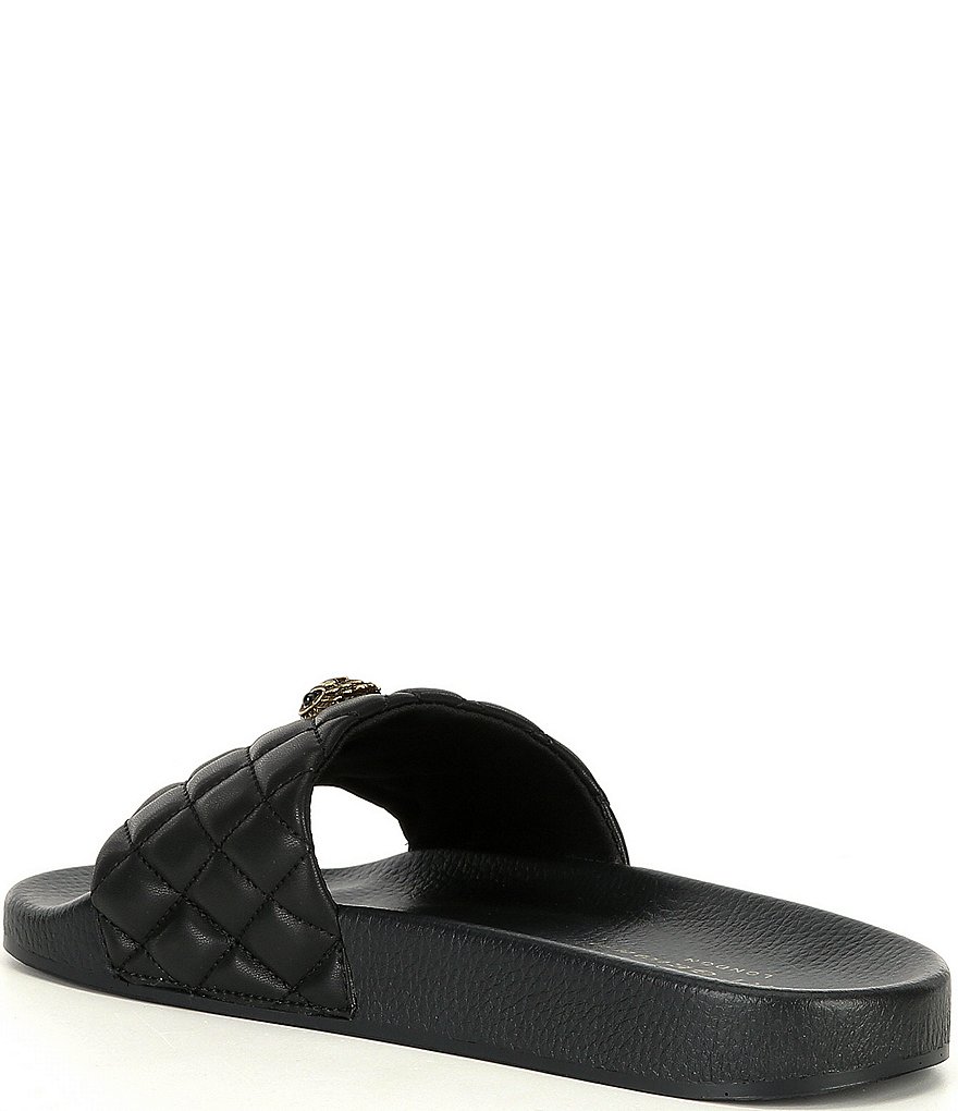 Kurt Geiger London Meena Eagle Head Ornament Quilted Pool Slides