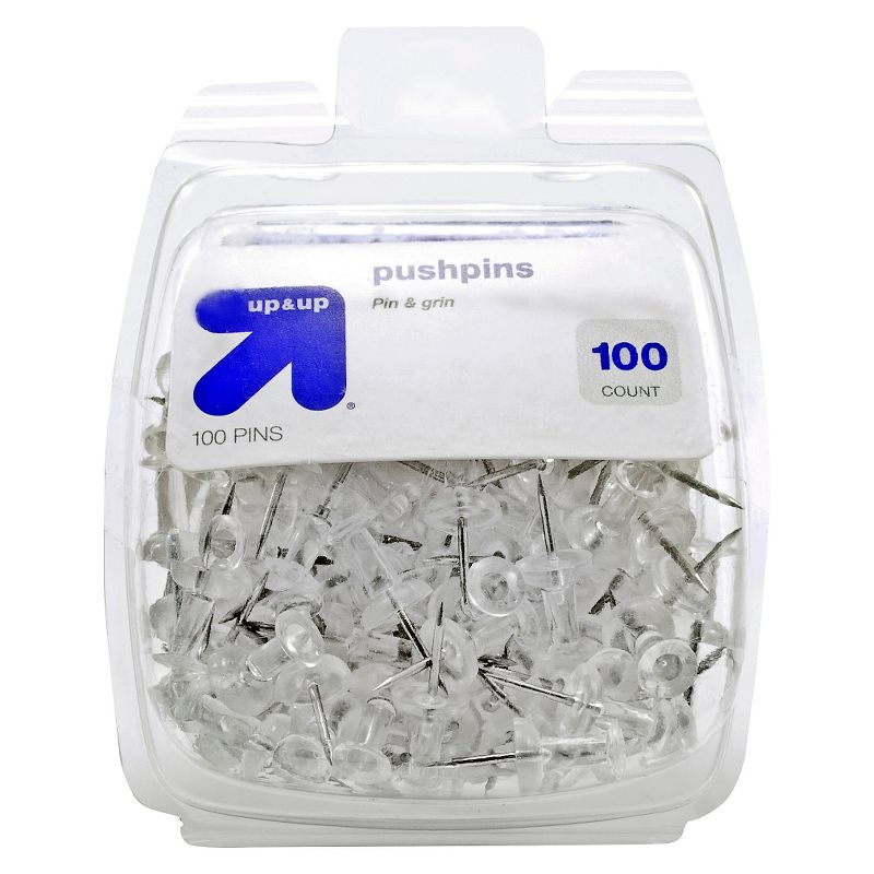 100ct Push Pins Clear - up & up™