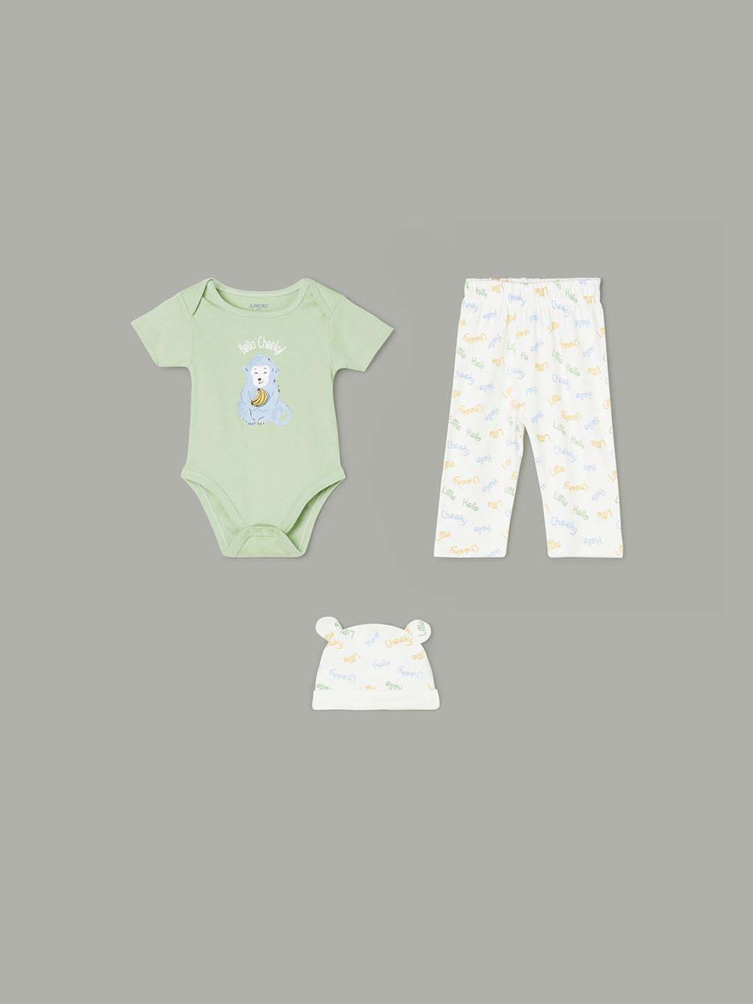 Juniors by Lifestyle Kids Sage & White Cotton Coordinate Set