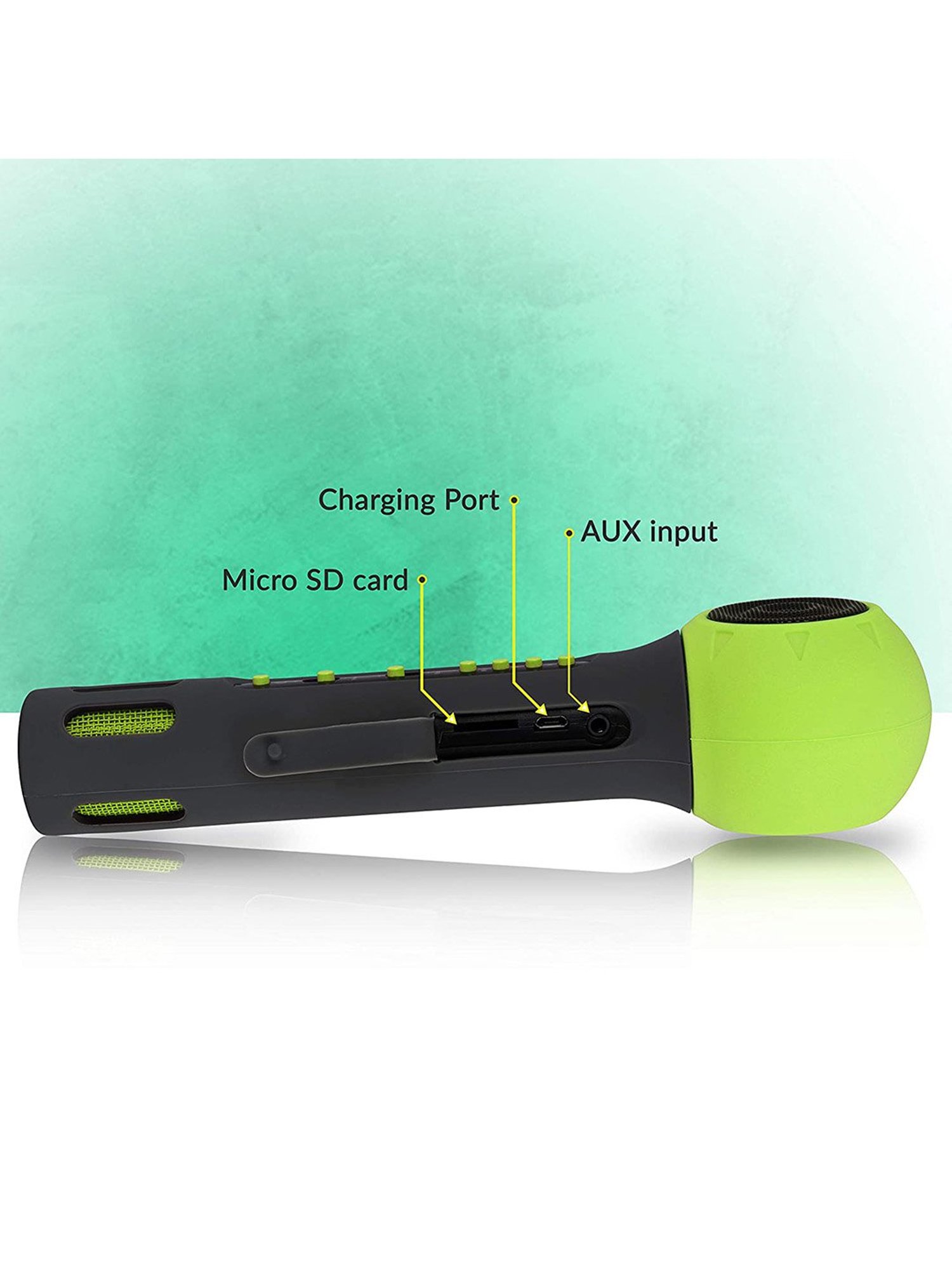 Zebronics Zeb-Fun 3W Wireless Karaoke Microphone (Green)