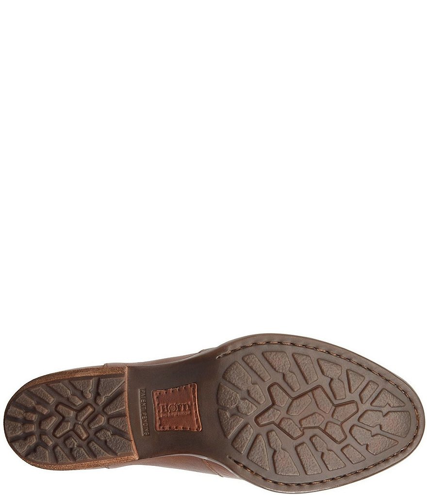 Born Kerri Leather Ankle Block Heel Booties