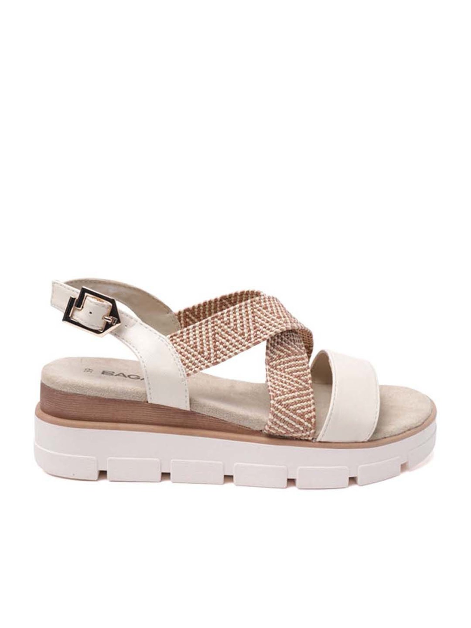 BAGATT Women's Mariella Beige Back Strap Wedges