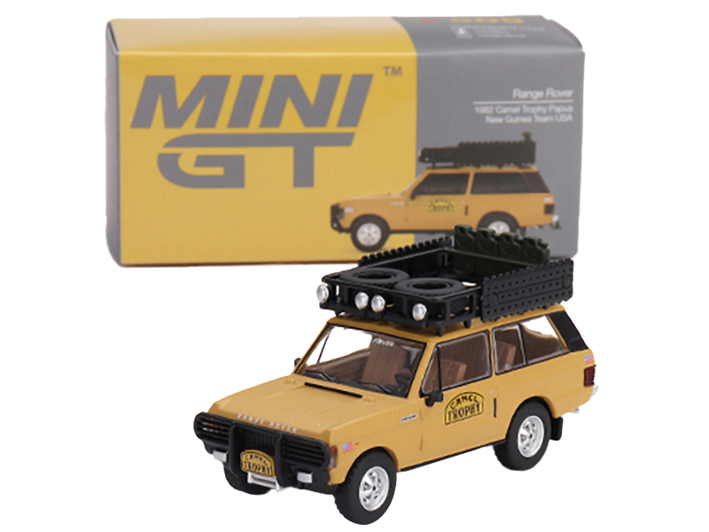 1985 Land Rover Defender 110 County Station Wagon Russet Brown with White Top Limited Edition to 1800 pieces Worldwide 1/64 Diecast Model Car by Mini GT
