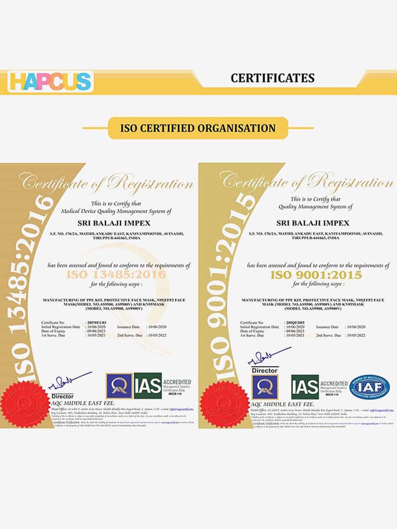 HAPCUS N95-FFP2 5 Layer Protective Face Mask - Pack of 5 (White)