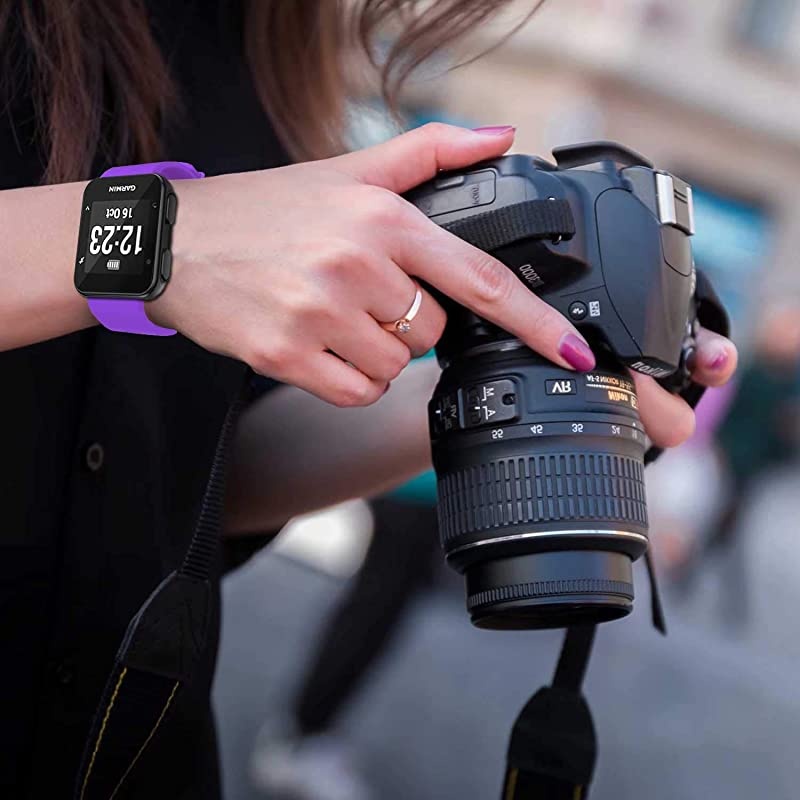 Band Compatible with Garmin Forerunner 35 Soft Silicone Replacement Watch Band Strap for Garmin Forerunner 35 Smart Watch 2BluePurple