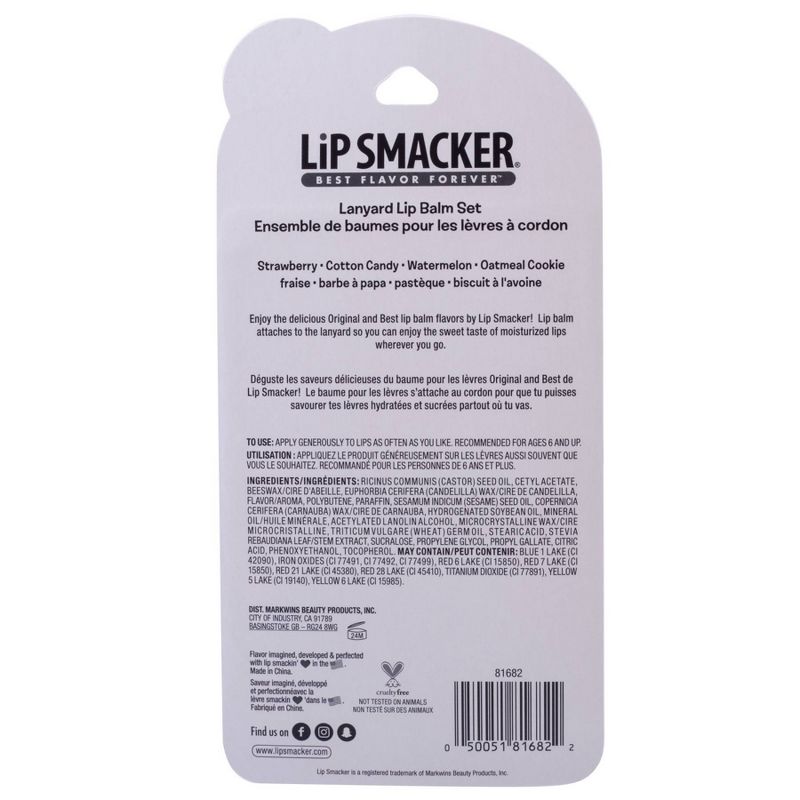 Lip Smackers Lanyard Lip Balm Set- Original & Best 4 ct