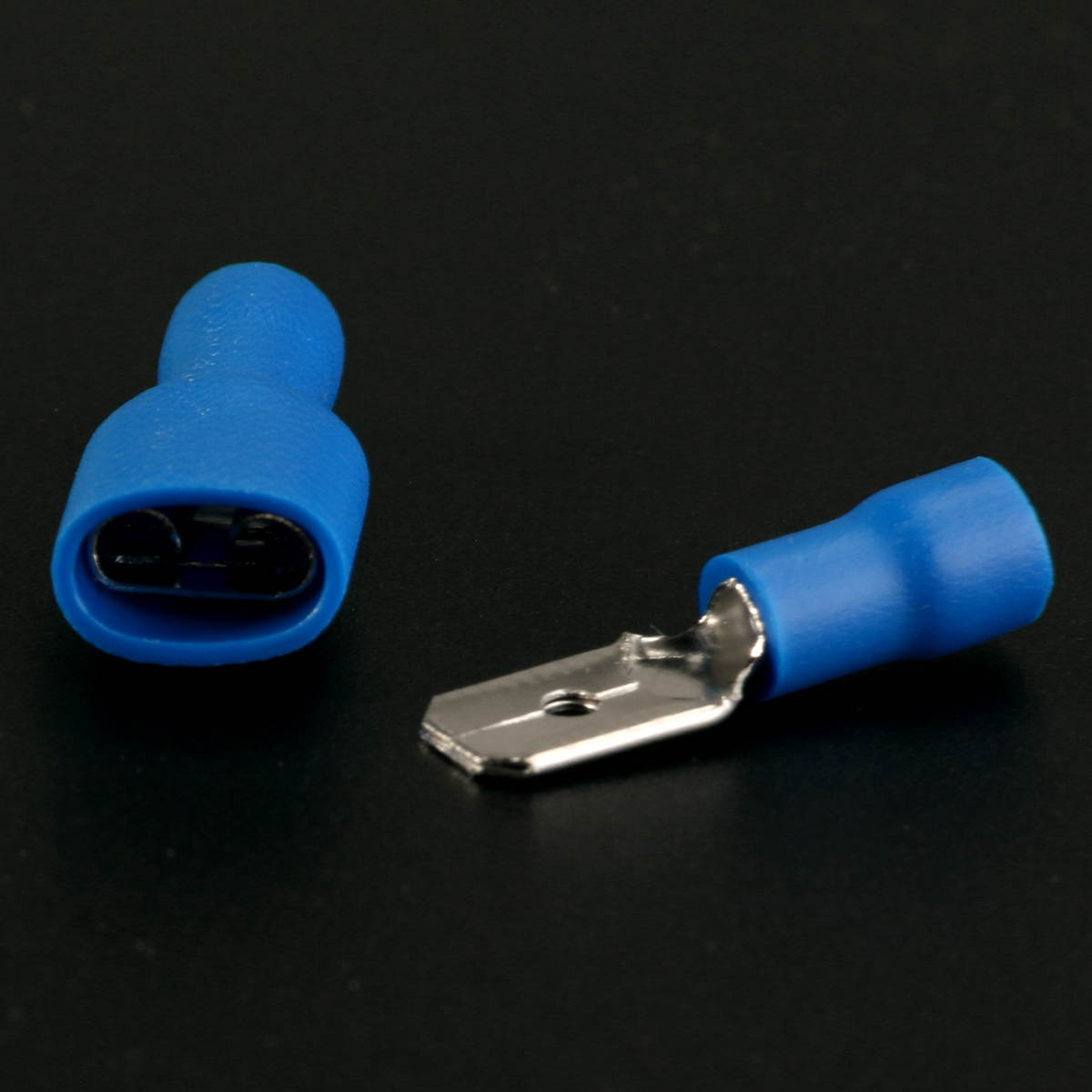 100pcs Male & Female Insulated Spade Quick Splice Wire Terminals Wire Crimp Connectors (Blue)