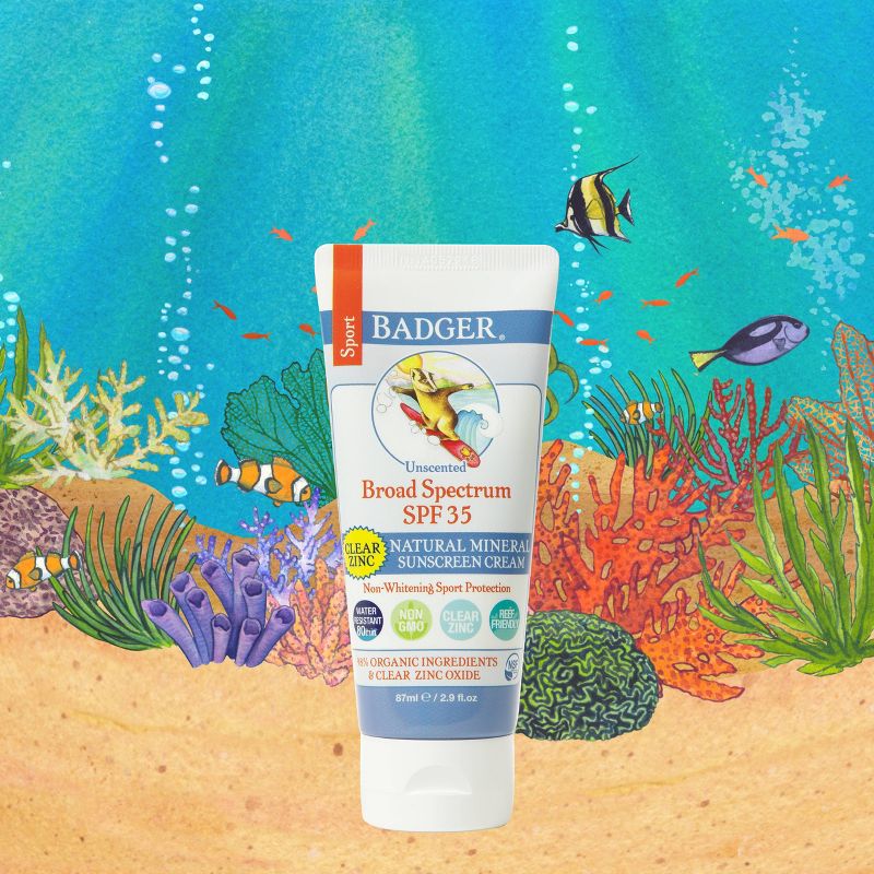Badger Sport Mineral Sunscreen Cream - SPF 35 - 2.9 fl oz