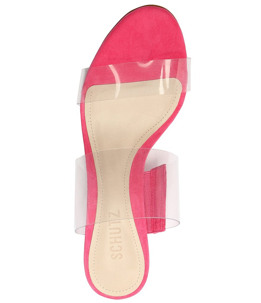Schutz Victorie Clear Vinyl And Suede Dress Sandals