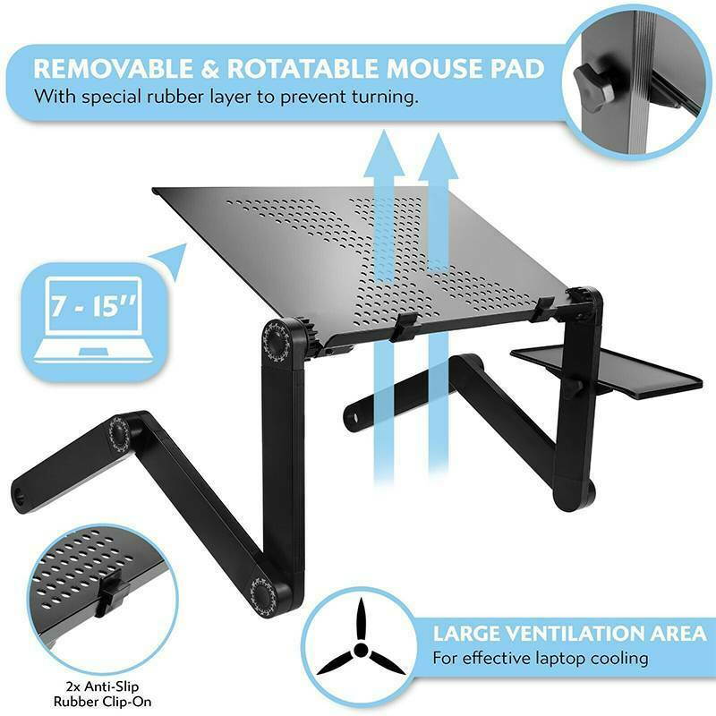Laptop Table, Adjustable Laptop Bed Table, Portable Laptop Workstation Notebook Stand Reading Holder,Ergonomic Lap Desk TV Bed Tray Standing Desk