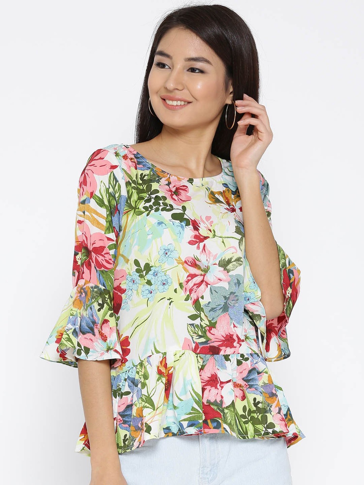 Sera Multicolor Floral Print Top