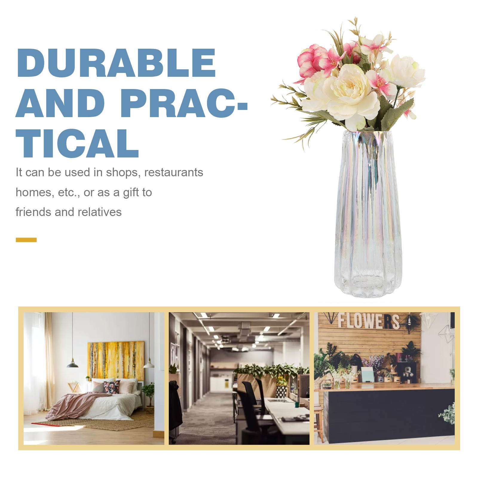 1pc Nordic Fashion Stylish Modern Creative Glass Vase Flower Arrangement Vase Flower Vase