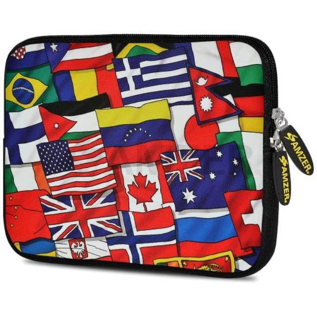 amzer 10.5inch designer neoprene sleeve case pouch for tablet, ebook and netbook  flags united amz5167105