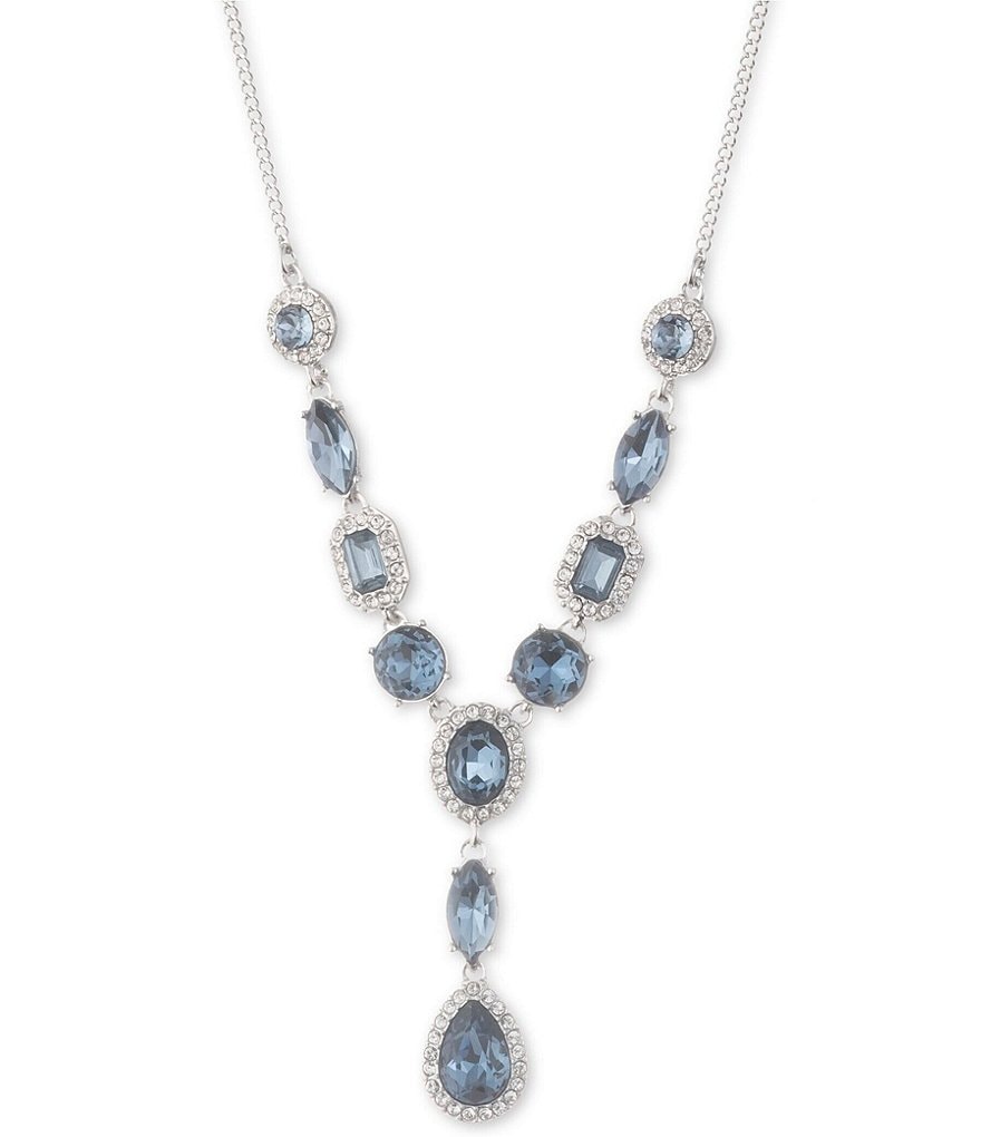 Givenchy Denim Crystal Y Necklace
