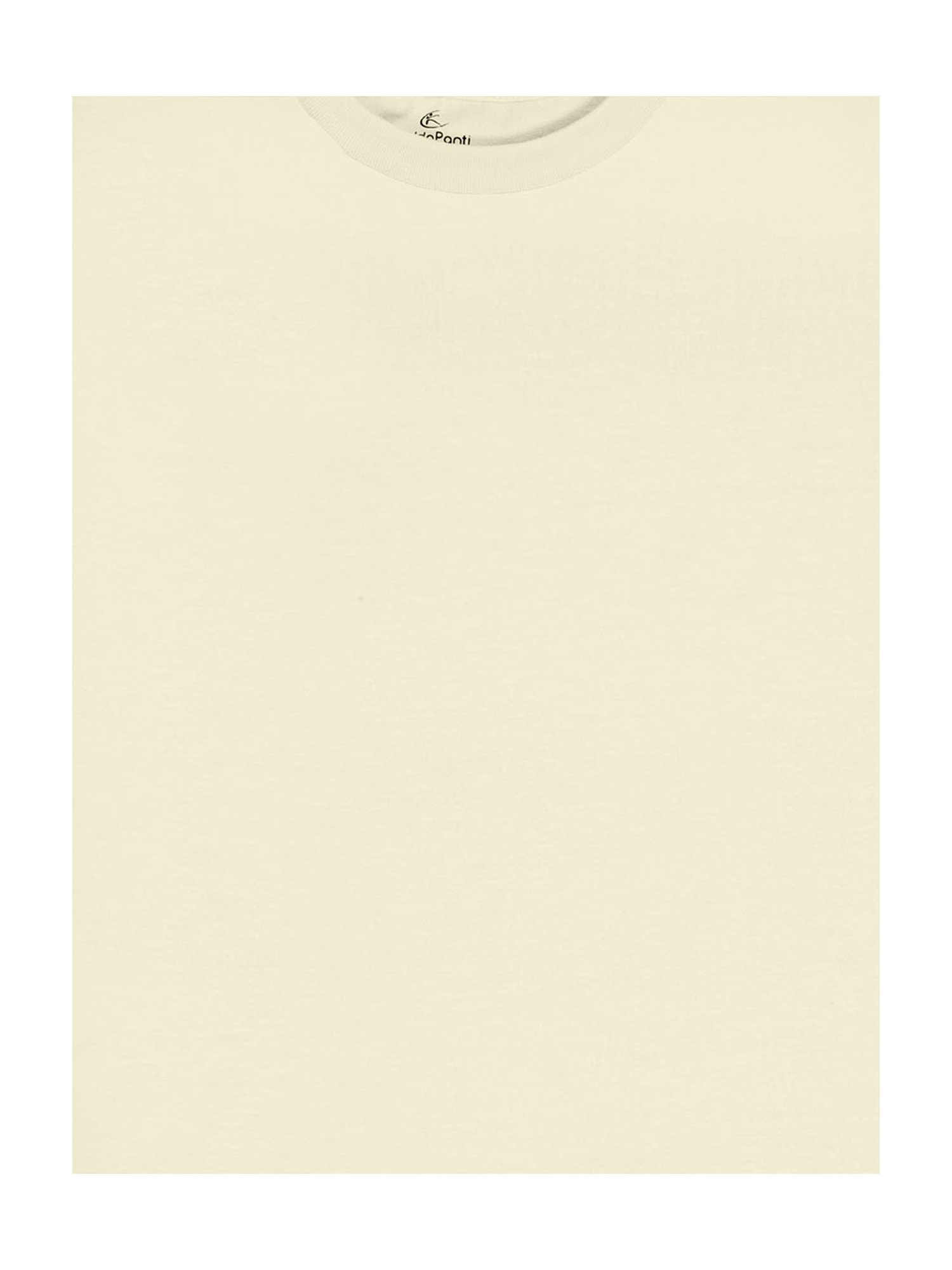 Kiddopanti Kids Cream Solid T-Shirt