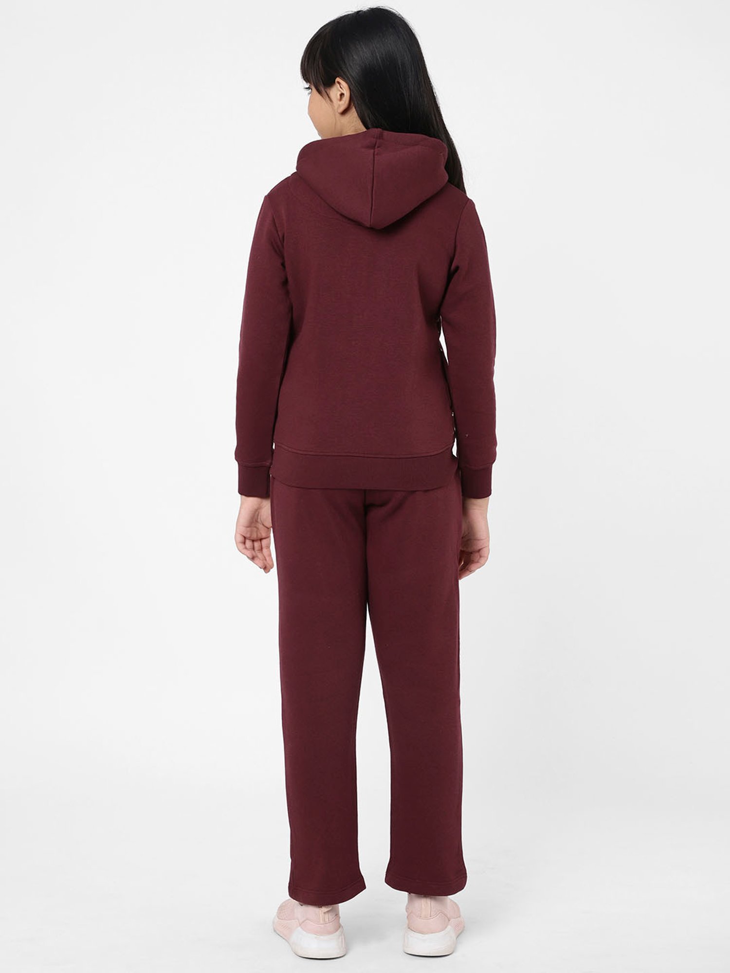 Sweet Dreams Kids Maroon Printed Full Sleeves Tracksuit