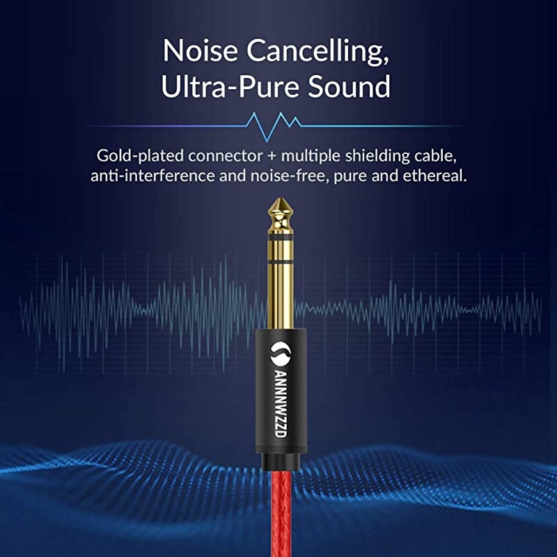 635mm 14 TRS to 635mm 14 TRS Stereo Audio Cable Male to Male 10ft 3M