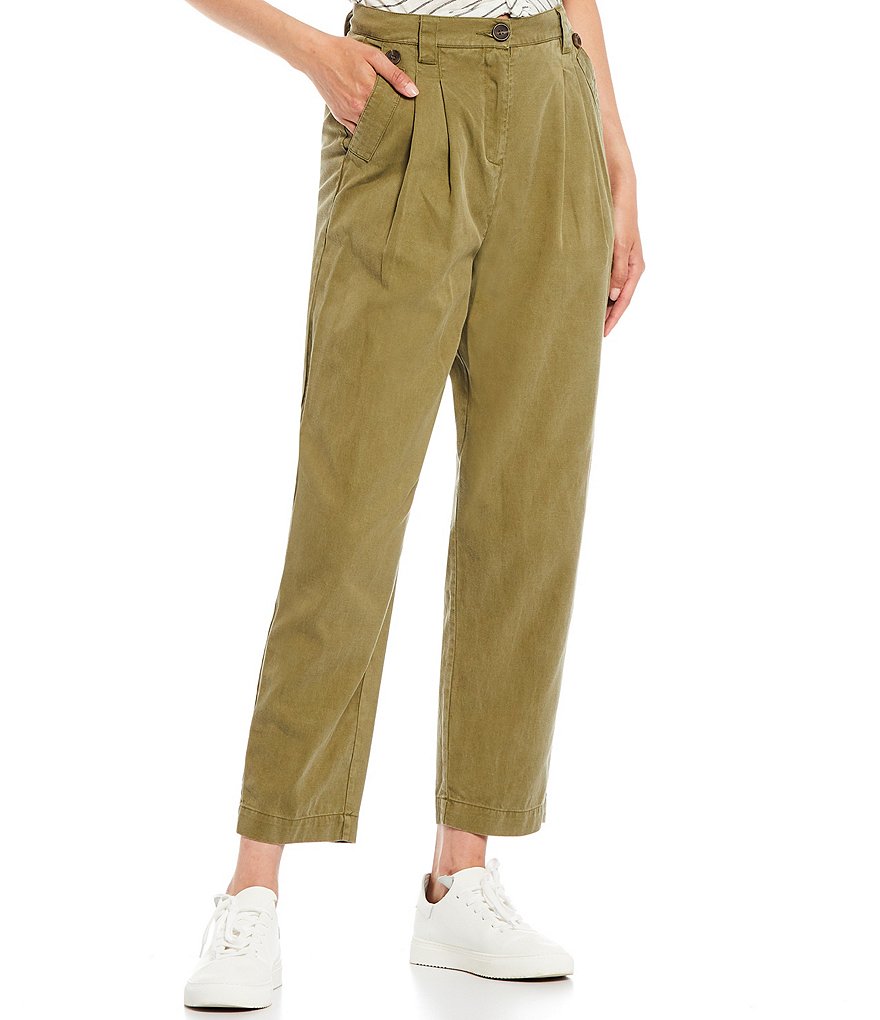Every Pleated Ankle Length Tapered Chino Pants