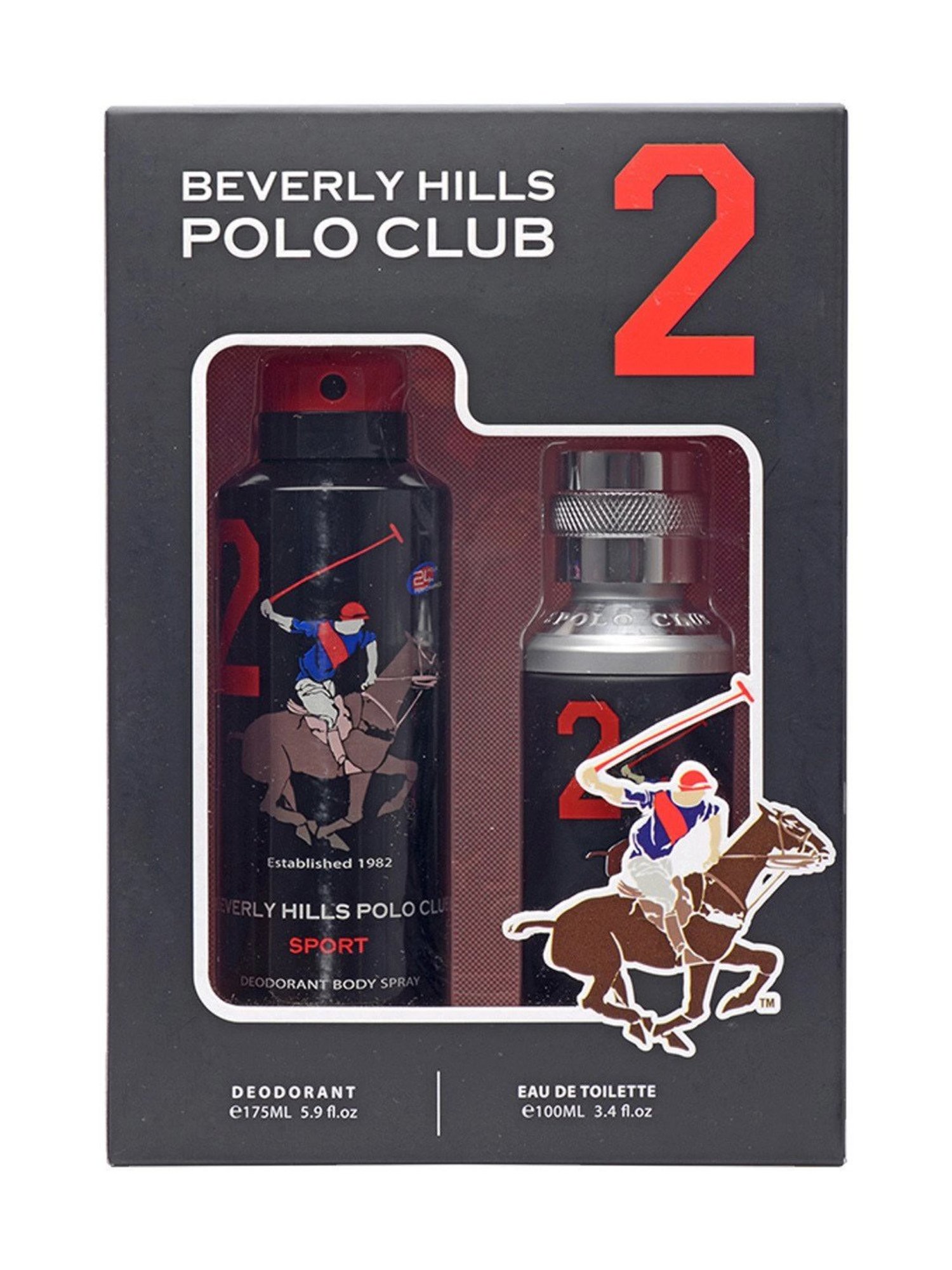 Beverly Hills Polo Club Sport No.2 Gift Set for Men with Eau De Toilette & Sport Deo