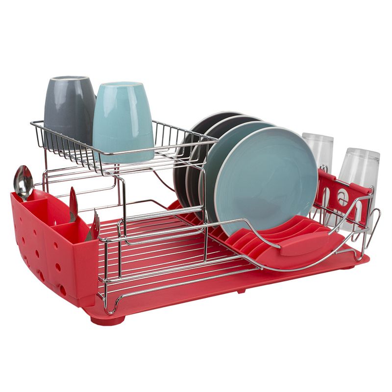 Home Basics 2-Tier Deluxe Dish Drainer