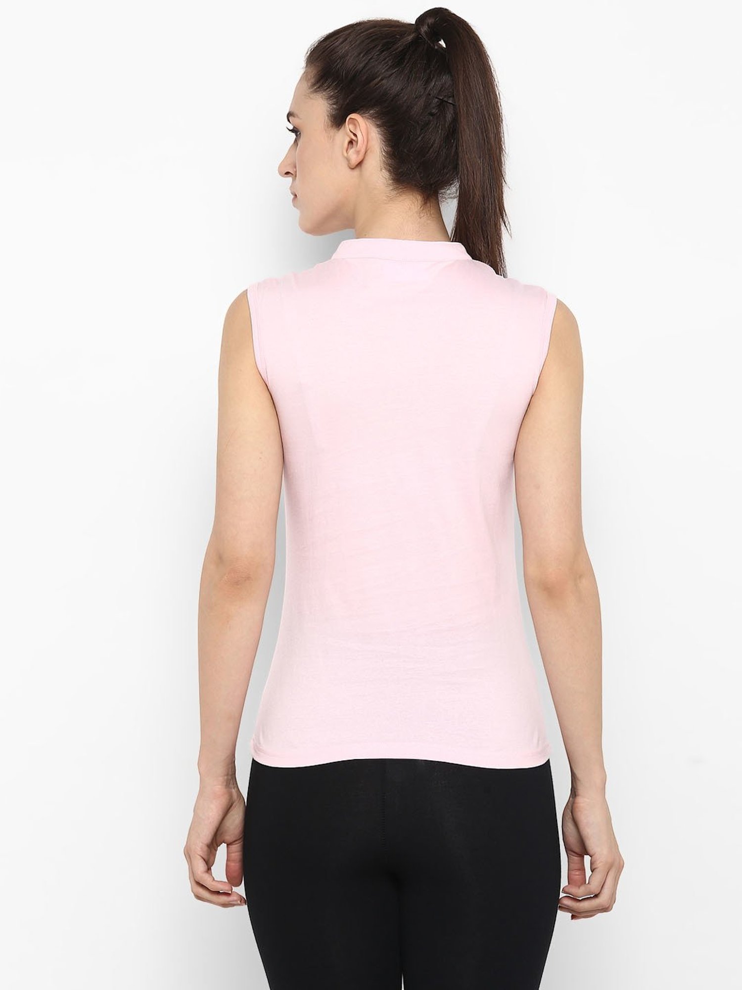 Appulse Light Pink Cotton Slim Fit T-Shirt