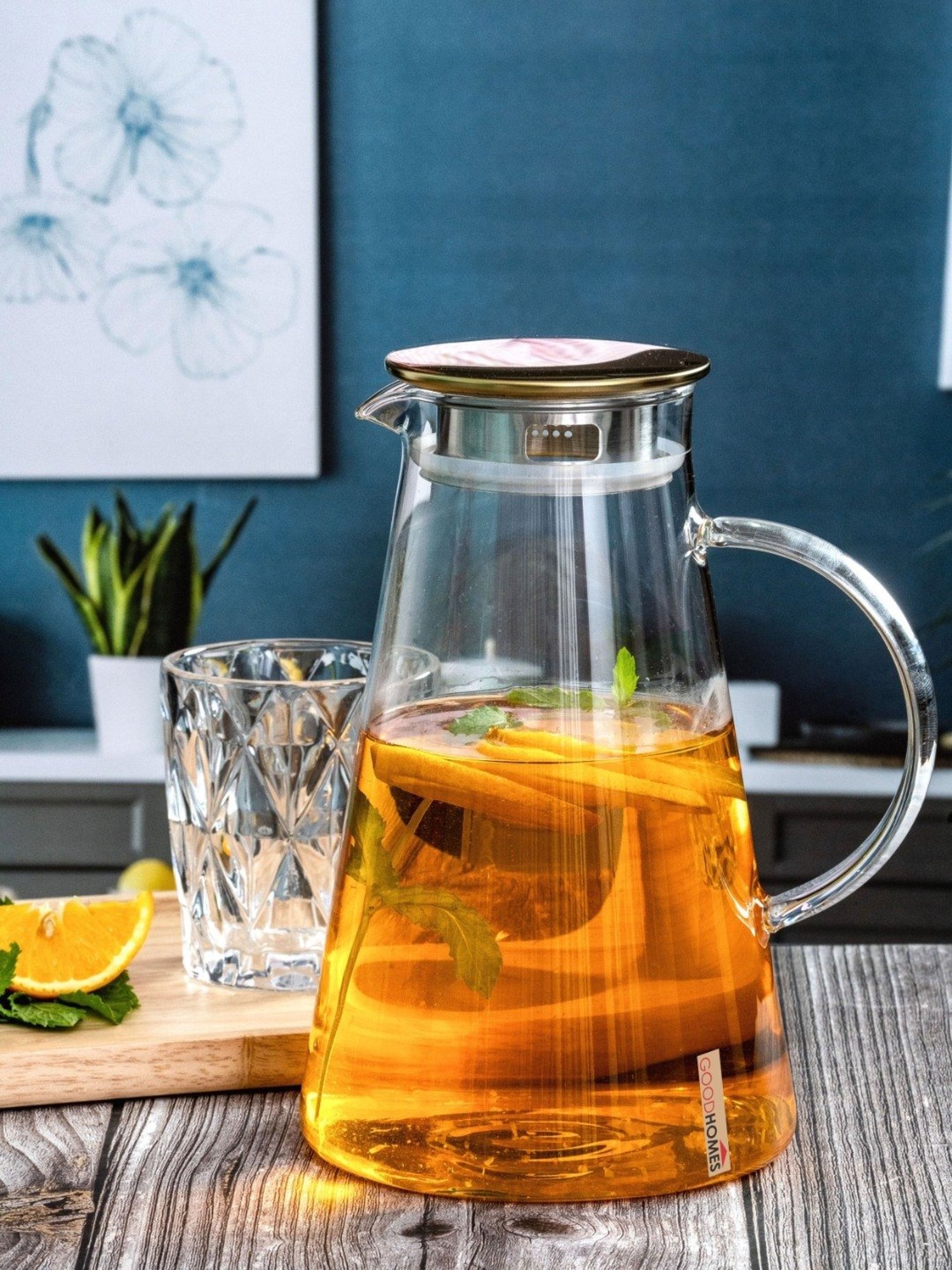 Pure Home and Living Blue Glass Decanter (0.7 L)