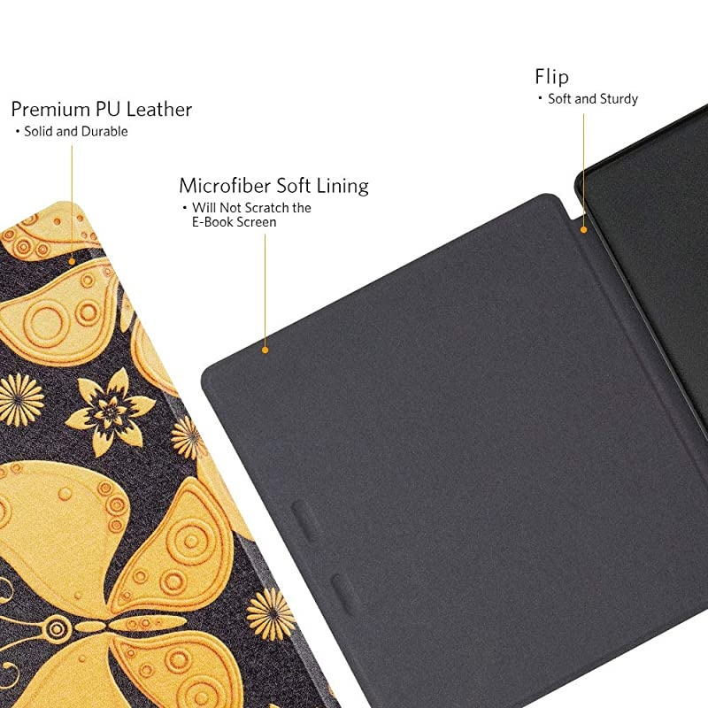 Kindle Oasis Case Premium PU Leather Smart Cover with Auto Sleep Wake Feature for Kindle Oasis 9th 10th Generation Slim FitButterfly