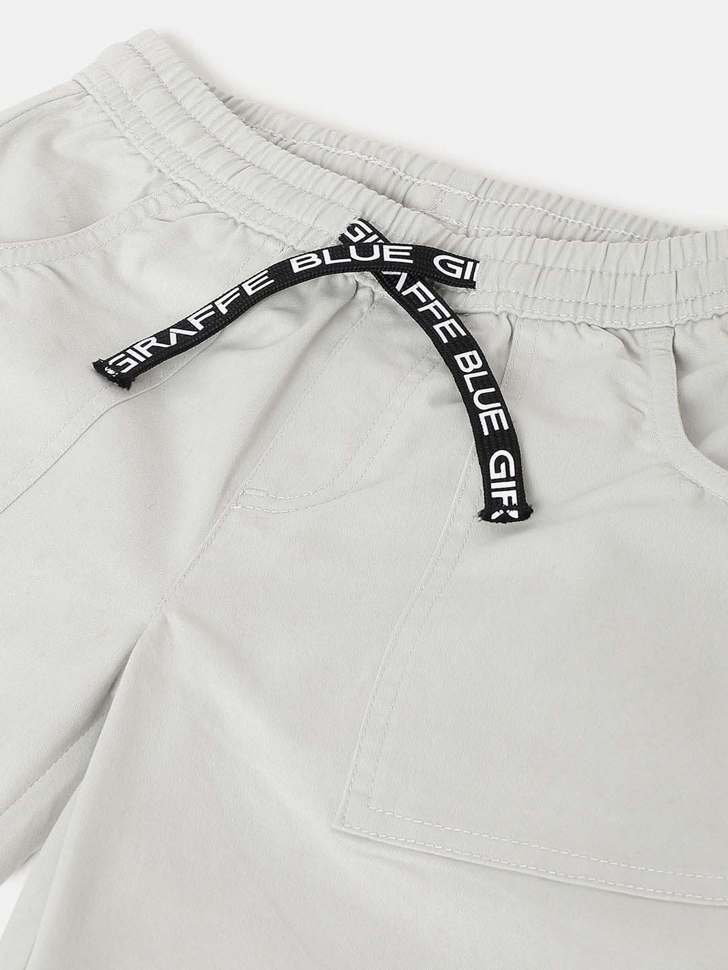 Blue Giraffe Boys Light Grey Cotton Jogger