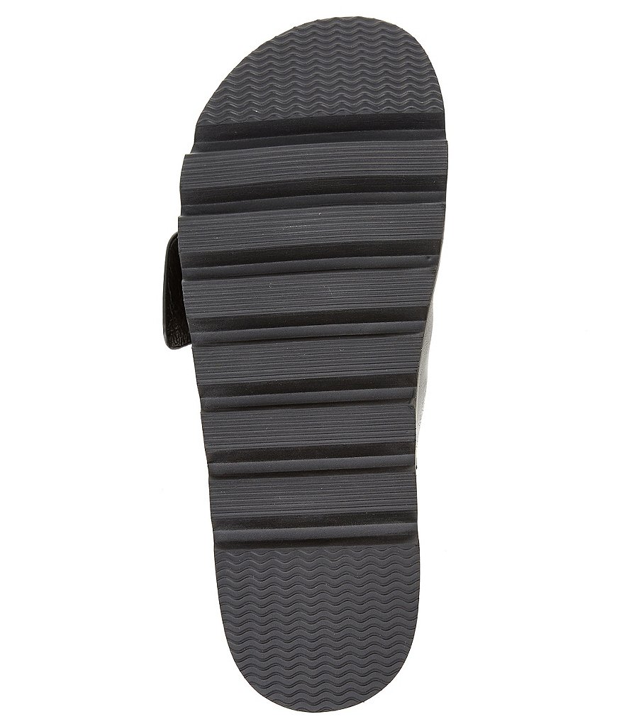 Deltan Benson Leather Buckle Lug Sole Slides