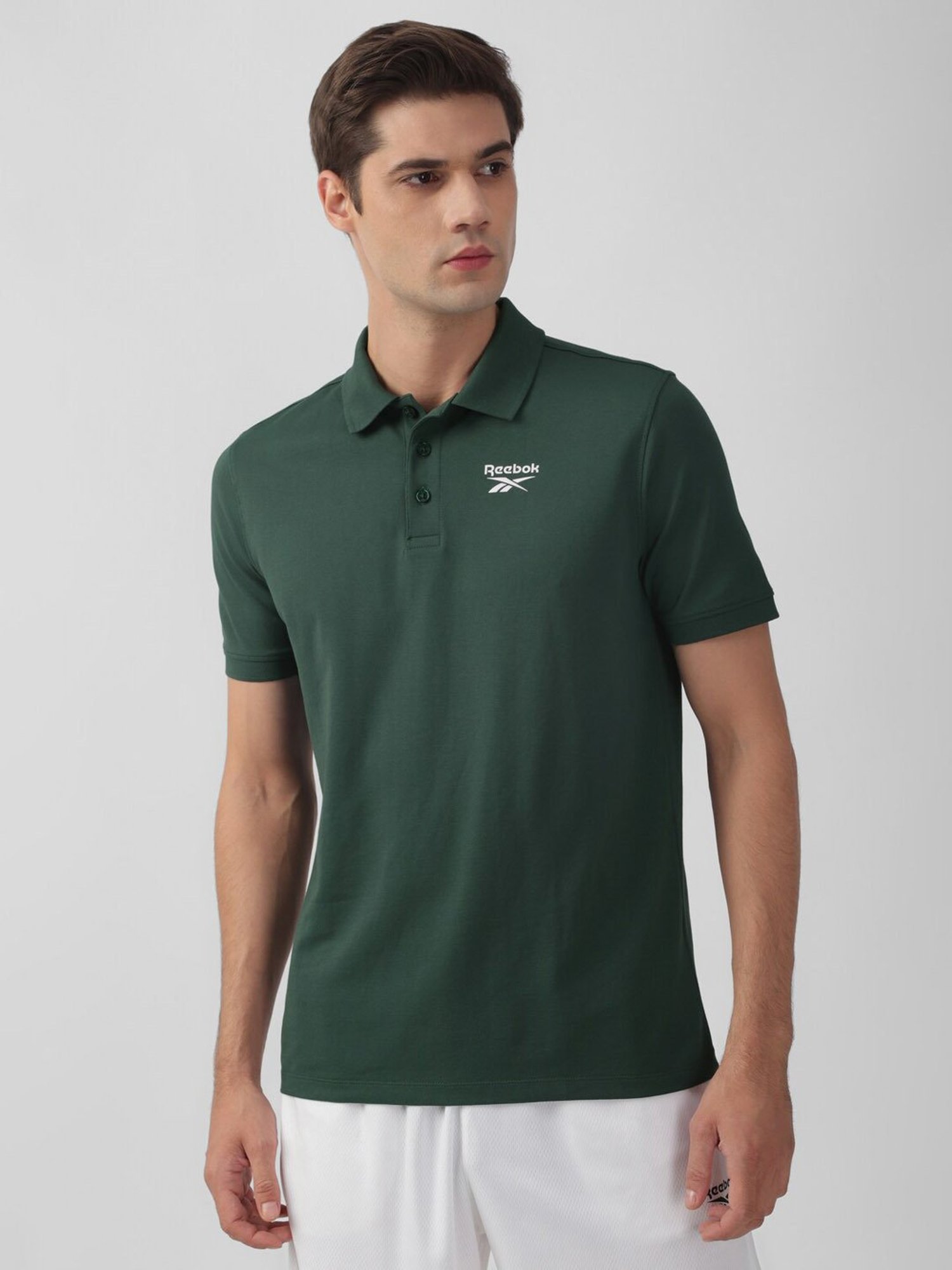 Reebok Green Slim Fit Training Sports Polo
