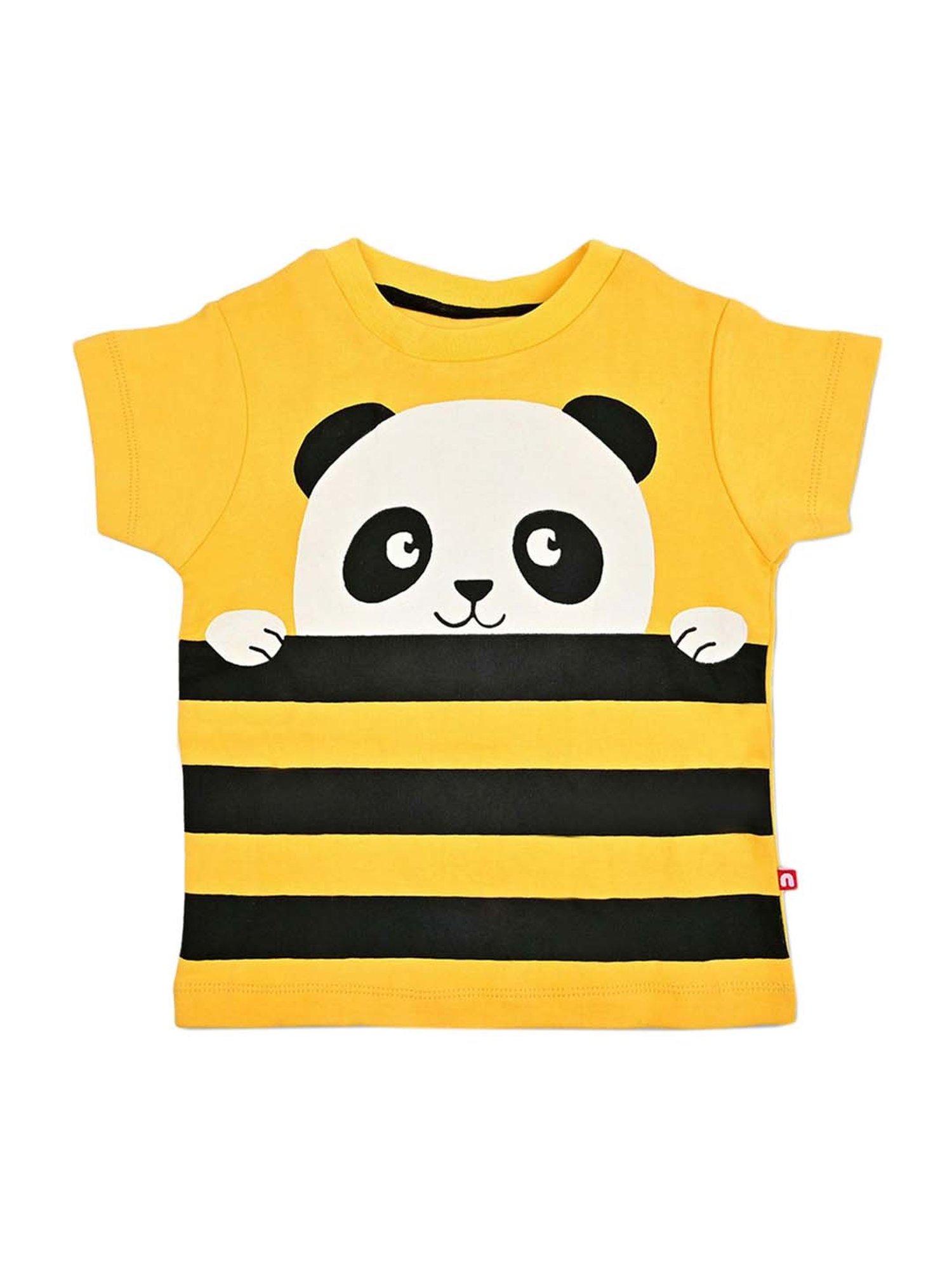 Nino Bambino Kids Yellow Cotton Printed T-Shirt