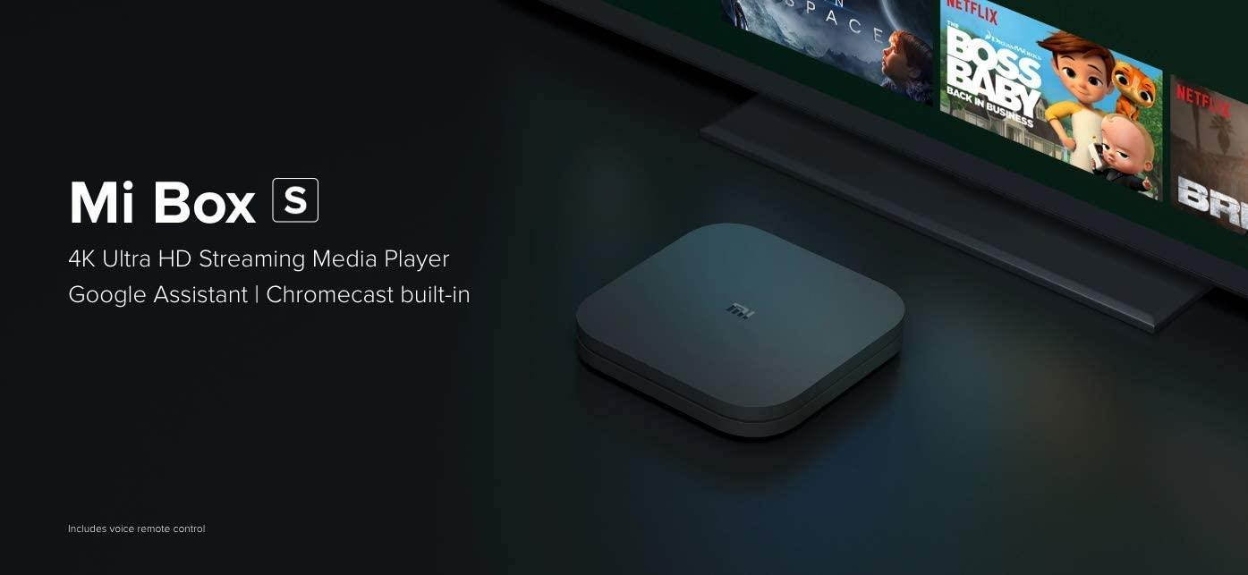 Mi Xiaomi MDZ-22-AB Mi Box S 4K HDR Android TV with Google Assistant Remote Streaming Media Player