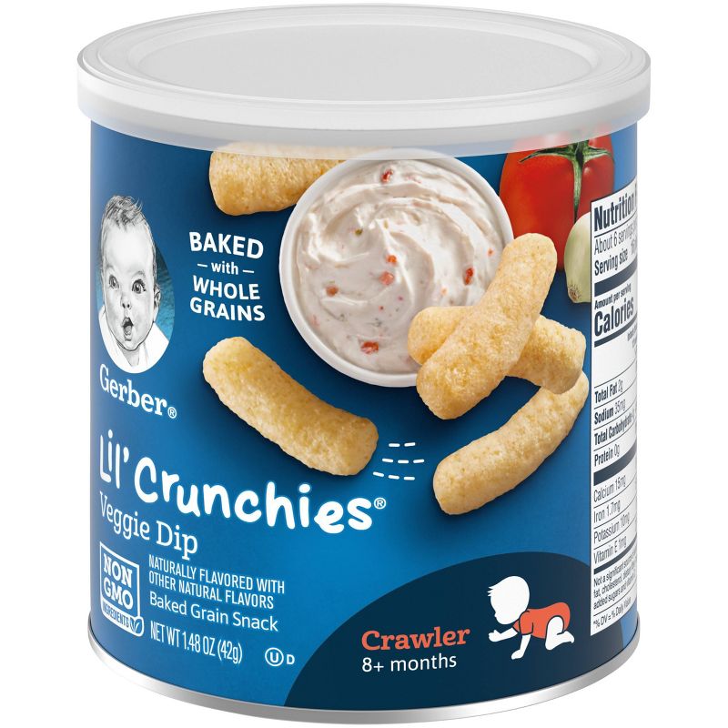 Gerber Lil' Crunchies Veggie Dip Baked Corn Baby Snacks - 1.48oz